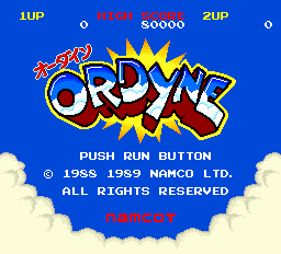 Ordyne title screen for TurboGrafx-16